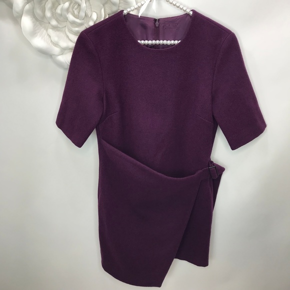Kate Spade Saturday Plum Wool Buckle Over Dress - Picture 2 of 8